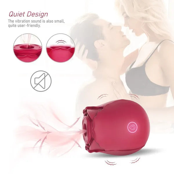 Rosen-Saugvibrator | Diskreter Klitorismassager mit 10 Geschwindigkeitsstufen für Frauen