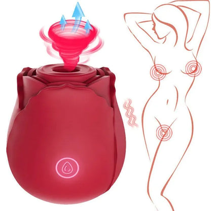Rosen-Saugvibrator | Diskreter Klitorismassager mit 10 Geschwindigkeitsstufen für Frauen