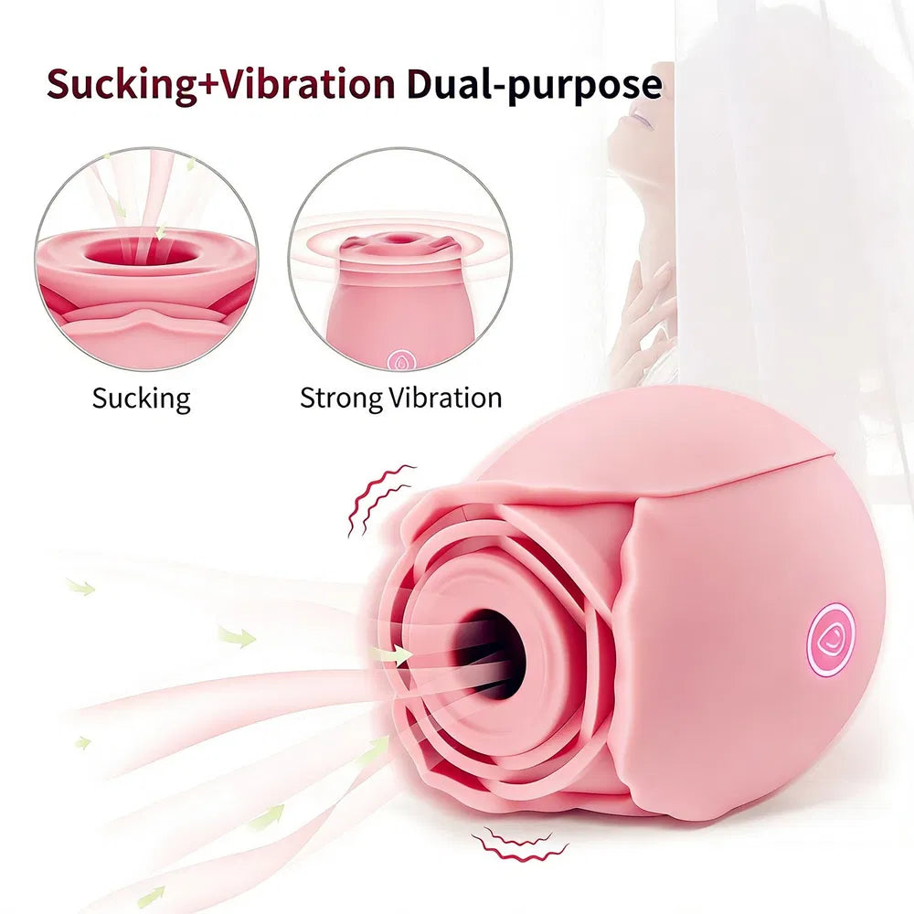 Rosen-Saugvibrator | Diskreter Klitorismassager mit 10 Geschwindigkeitsstufen für Frauen