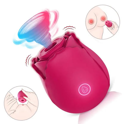 Rosen-Saugvibrator | Diskreter Klitorismassager mit 10 Geschwindigkeitsstufen für Frauen