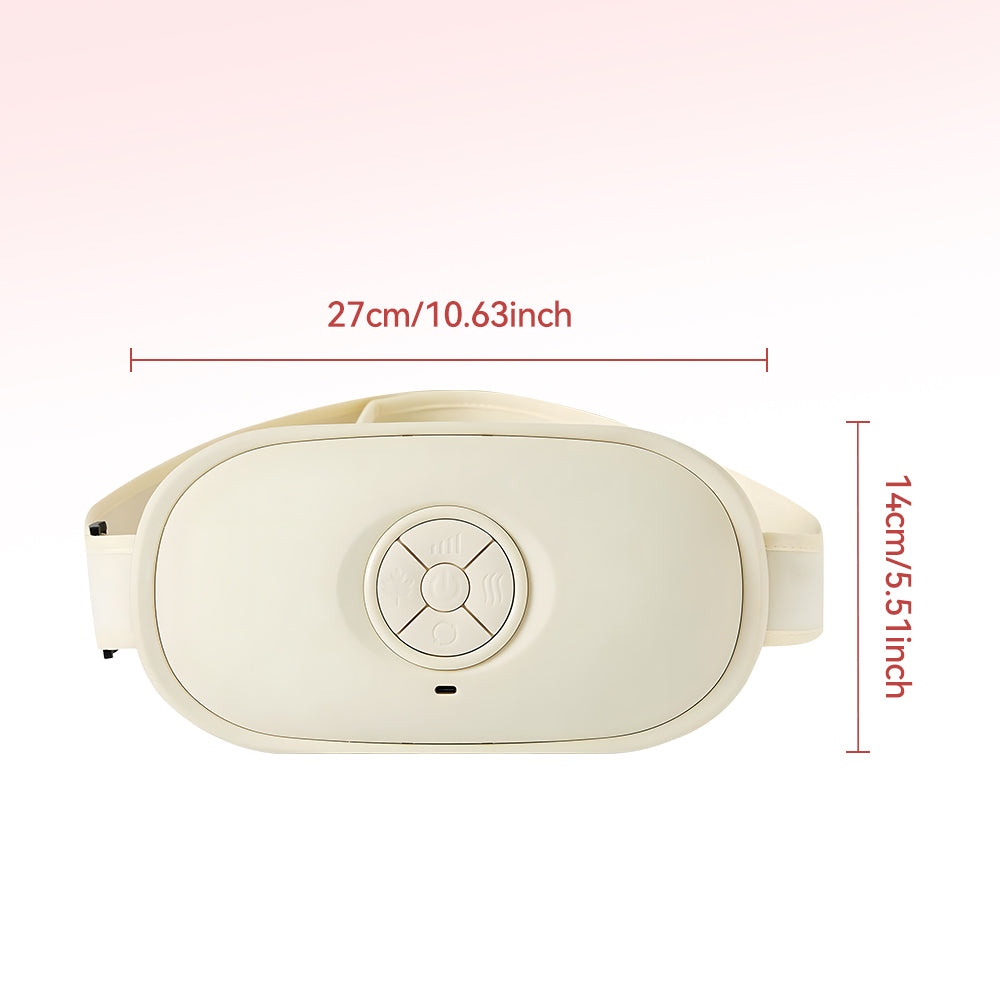Beige waist belt with measurement details on a white background